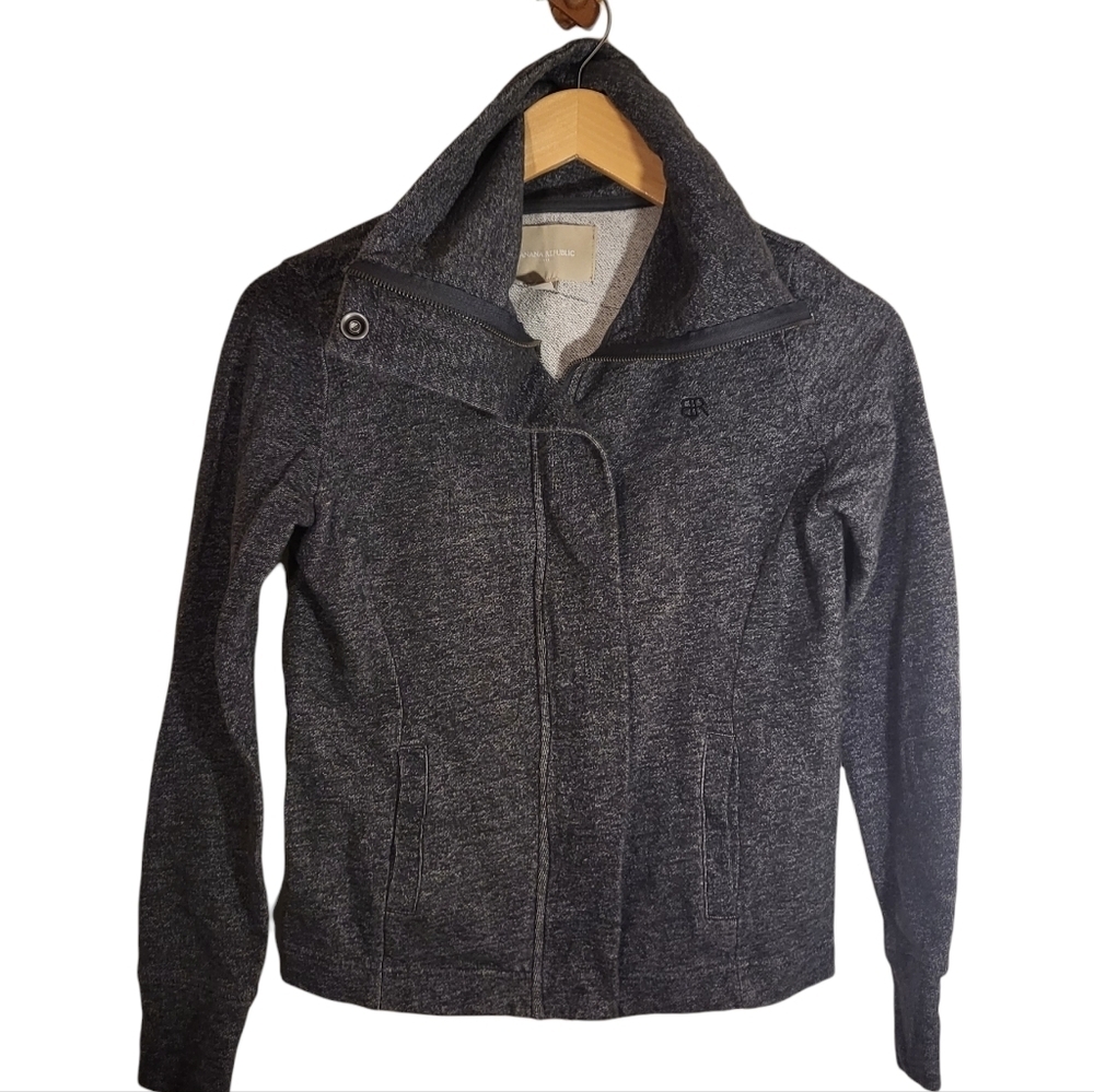 Banana Republic Women's Zip Up Hethered Gray Jacket Size XS